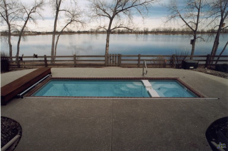 Rectangular Pool with Attached Spa